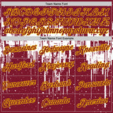 Custom Crimson White-Yellow Dripping Splatter Paint Performance T-Shirt