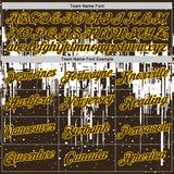 Custom Brown White-Yellow Dripping Splatter Paint Performance T-Shirt