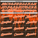 Custom Brown Orange-White Dripping Splatter Paint Performance T-Shirt