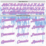 Custom White Light Blue-Pink Dripping Splatter Paint Performance T-Shirt