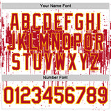 Custom White Red-Yellow Dripping Splatter Paint Performance T-Shirt