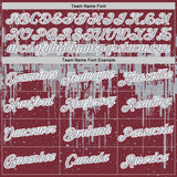 Custom Burgundy Gray-White Dripping Splatter Paint Performance T-Shirt