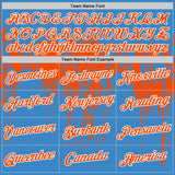 Custom Powder Blue Orange-White Dripping Splatter Paint Performance T-Shirt