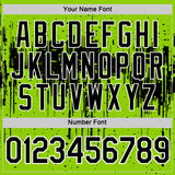 Custom Neon Green Black-White Dripping Splatter Paint Performance T-Shirt