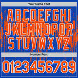 Custom Thunder Blue Orange-White Dripping Splatter Paint Performance T-Shirt
