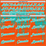 Custom Orange Aqua-White Dripping Splatter Paint Performance T-Shirt