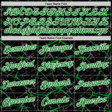 Custom Black Grass Green Gray-White Abstract Network Crackle Performance T-Shirt