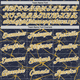 Custom Navy Old Gold Gray-White Abstract Network Crackle Performance T-Shirt