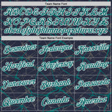 Custom Navy Teal Gray-White Abstract Network Crackle Performance T-Shirt