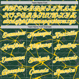Custom Green Yellow Gray-White Abstract Network Crackle Performance T-Shirt