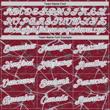 Custom Crimson Gray-White Abstract Network Crackle Performance T-Shirt