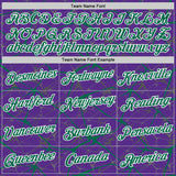 Custom Purple Kelly Green Gray-White Abstract Network Crackle Performance T-Shirt