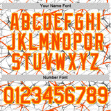 Custom White Orange Gray-Yellow Abstract Network Crackle Performance T-Shirt