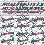 Custom White Kelly Green Gray-Pink Abstract Network Crackle Performance T-Shirt