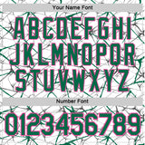 Custom White Kelly Green Gray-Pink Abstract Network Crackle Performance T-Shirt
