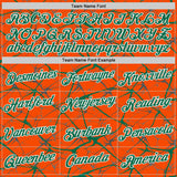 Custom Orange Kelly Green Gray-White Abstract Network Crackle Performance T-Shirt