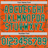 Custom Orange Kelly Green Gray-White Abstract Network Crackle Performance T-Shirt