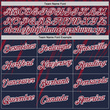 Custom Navy Crimson-White Distressed Scratch Brush Stroke Performance T-Shirt