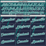 Custom Navy Teal-White Distressed Scratch Brush Stroke Performance T-Shirt