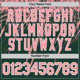Custom Green Medium Pink-White Distressed Scratch Brush Stroke Performance T-Shirt