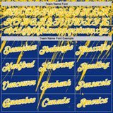 Custom Royal Yellow-White Distressed Scratch Brush Stroke Performance T-Shirt