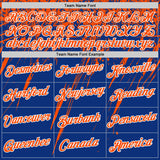 Custom Royal Orange-White Distressed Scratch Brush Stroke Performance T-Shirt