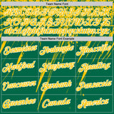 Custom Kelly Green Yellow-White Distressed Scratch Brush Stroke Performance T-Shirt