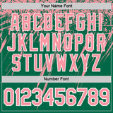Custom Kelly Green Medium Pink-White Distressed Scratch Brush Stroke Performance T-Shirt