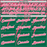 Custom Kelly Green Neon Pink-White Distressed Scratch Brush Stroke Performance T-Shirt