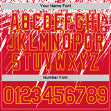 Custom Red White-Yellow Distressed Scratch Brush Stroke Performance T-Shirt