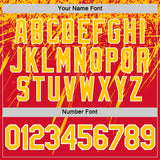 Custom Red Yellow-White Distressed Scratch Brush Stroke Performance T-Shirt