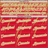 Custom Red Old Gold-White Distressed Scratch Brush Stroke Performance T-Shirt