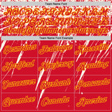 Custom Red Cream-Yellow Distressed Scratch Brush Stroke Performance T-Shirt