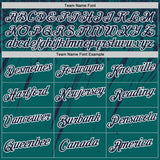 Custom Teal Navy-White Distressed Scratch Brush Stroke Performance T-Shirt
