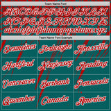 Custom Teal Red-White Distressed Scratch Brush Stroke Performance T-Shirt
