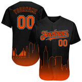 Custom Black Orange-Gray 3D San Francisco City Edition Fade Fasion Authentic Baseball Jersey