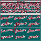Custom Teal Crimson-White Distressed Scratch Brush Stroke Performance T-Shirt