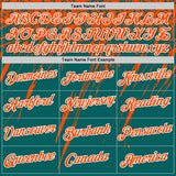 Custom Teal Orange-White Distressed Scratch Brush Stroke Performance T-Shirt