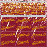 Custom Crimson Cream-Yellow Distressed Scratch Brush Stroke Performance T-Shirt