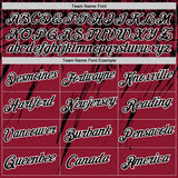 Custom Crimson Black-White Distressed Scratch Brush Stroke Performance T-Shirt