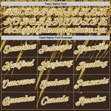 Custom Brown Old Gold-White Distressed Scratch Brush Stroke Performance T-Shirt