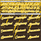 Custom Brown Yellow-White Distressed Scratch Brush Stroke Performance T-Shirt