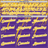 Custom Purple Yellow-White Distressed Scratch Brush Stroke Performance T-Shirt