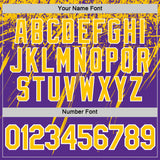 Custom Purple Yellow-White Distressed Scratch Brush Stroke Performance T-Shirt
