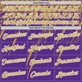 Custom Purple Old Gold-White Distressed Scratch Brush Stroke Performance T-Shirt