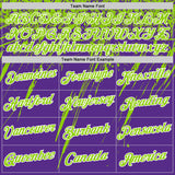 Custom Purple Neon Green-White Distressed Scratch Brush Stroke Performance T-Shirt
