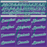 Custom Purple Teal-White Distressed Scratch Brush Stroke Performance T-Shirt