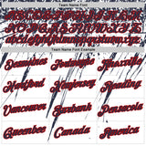 Custom White Navy-Red Distressed Scratch Brush Stroke Performance T-Shirt