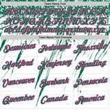 Custom White Kelly Green-Pink Distressed Scratch Brush Stroke Performance T-Shirt