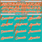 Custom Aqua Orange-White Distressed Scratch Brush Stroke Performance T-Shirt